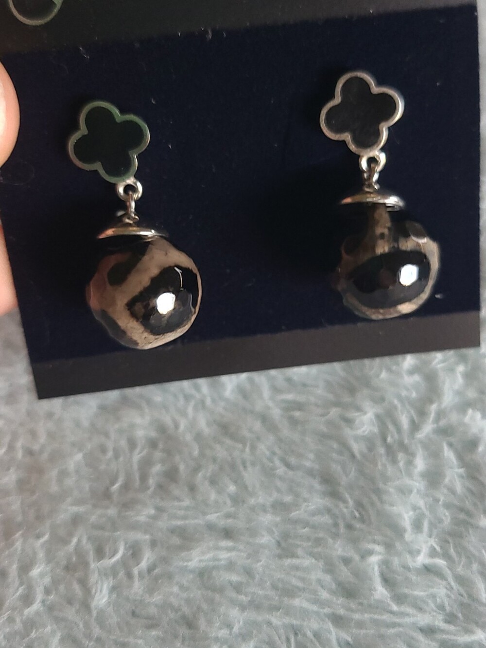 Spotted Agate Drop Earrings